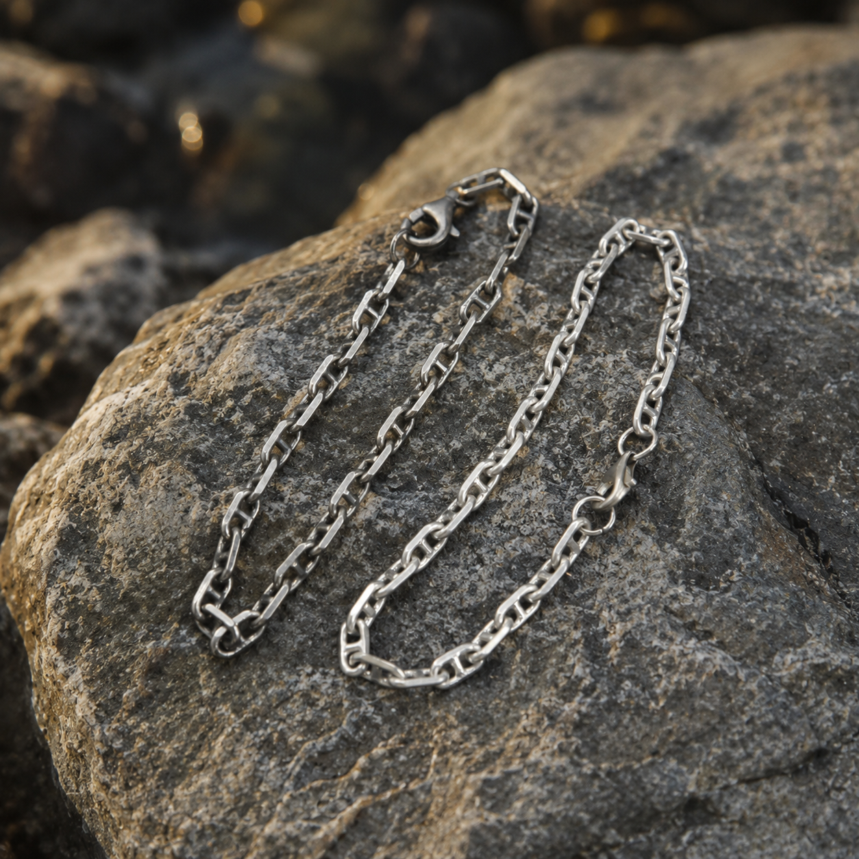925 Sterling Silver Mariner Anchor Chain Anklet for Men & Women