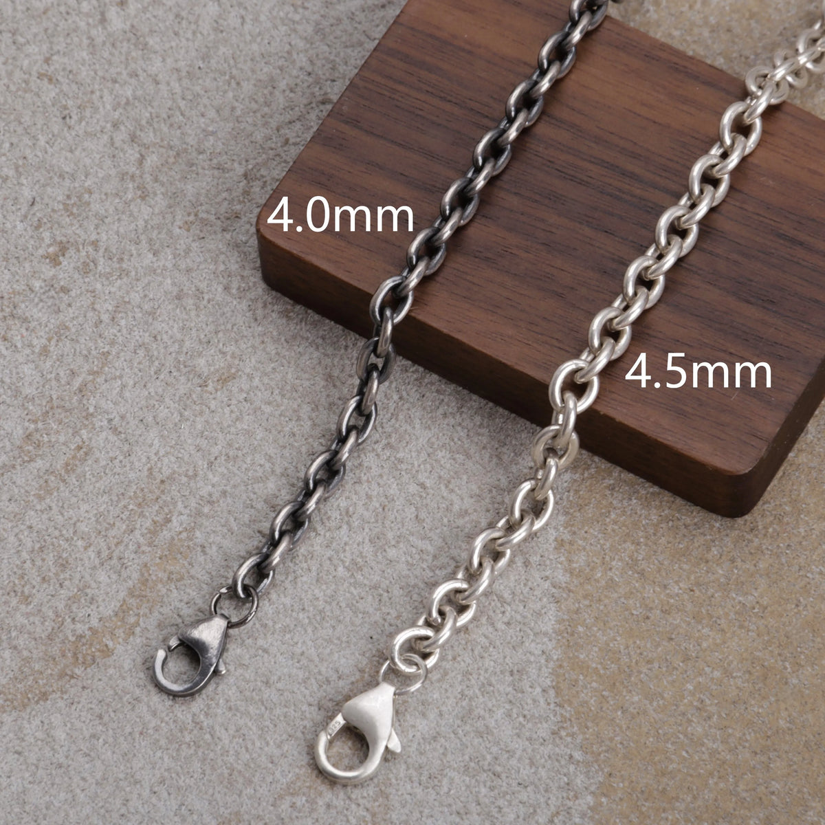 925 Sterling Silver Oval-shaped Anklet-3mm-10mm-Cable Chain For Unisex