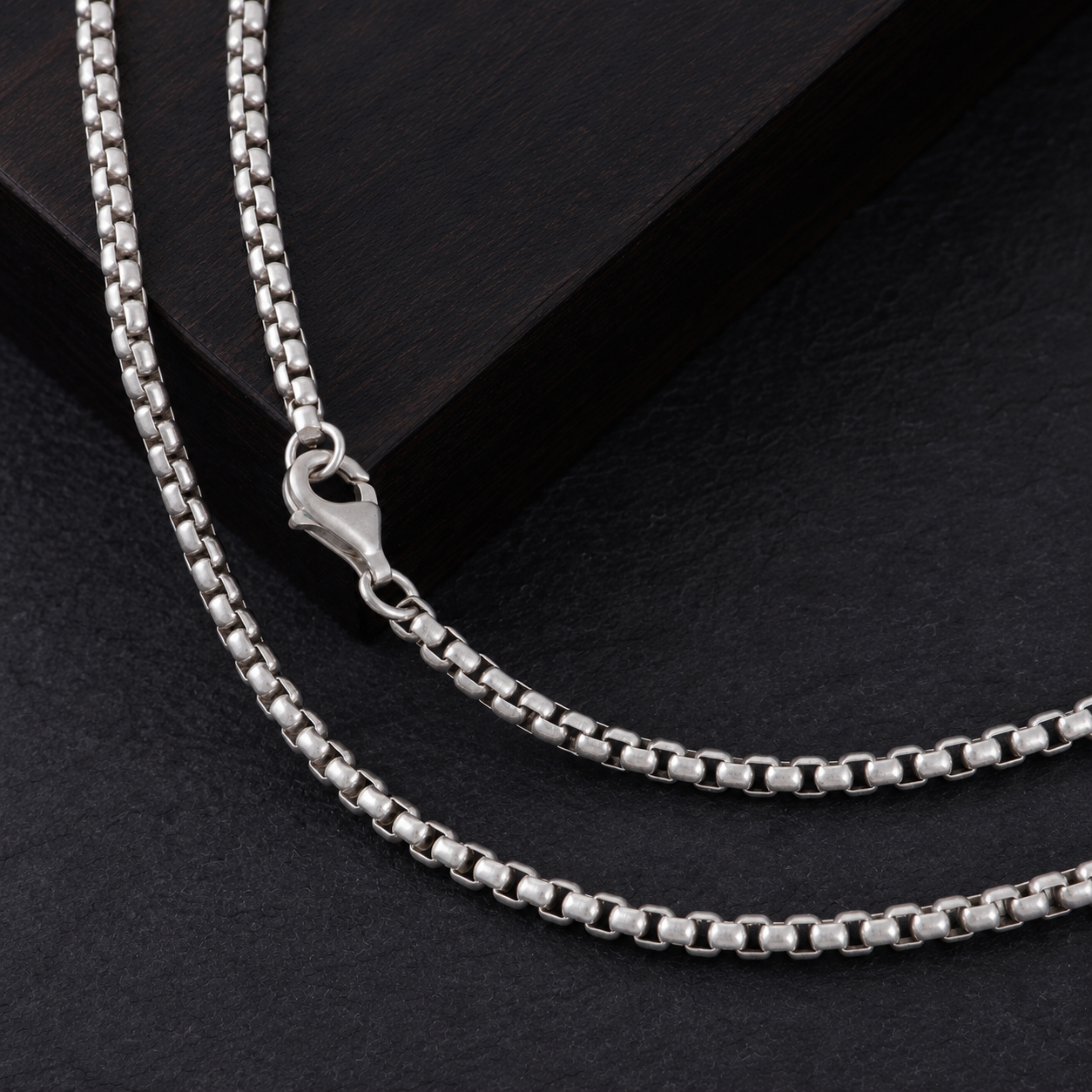 925 Sterling Silver Round Box Chain Necklace for Men & Women