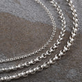 925 Silver Belcher Rolo Chain, Unisex Pendant Necklace, 3mm-8mm Sizes