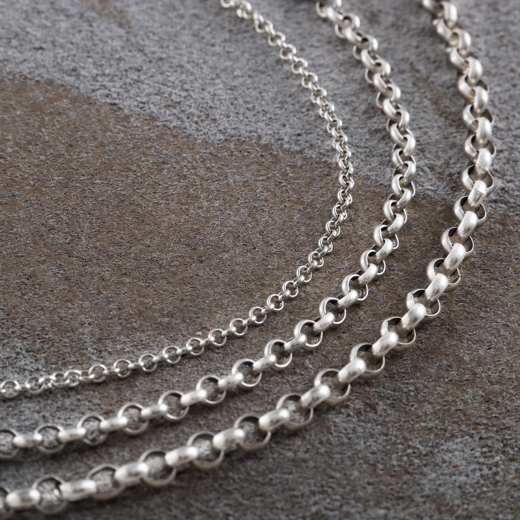 925 Silver Belcher Rolo Chain, Unisex Pendant Necklace, 3mm-8mm Sizes