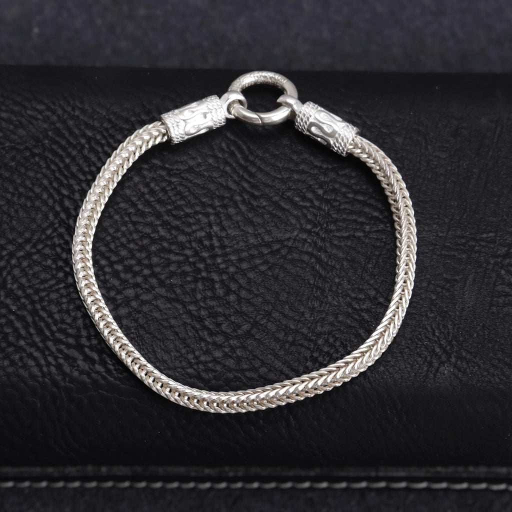925 Sterling Silver Foxtail Chain Anklet for Men & Women