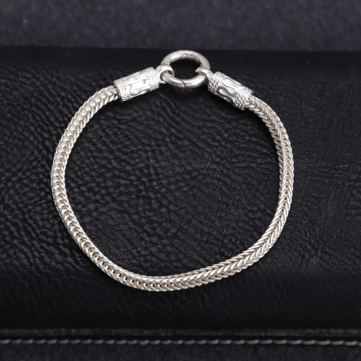 925 Sterling Silver Foxtail Chain Anklet for Men & Women