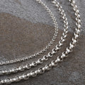 925 Sterling Silver Belcher Rolo Chain, Unisex Pendant Necklace, 3mm-8mm Sizes
