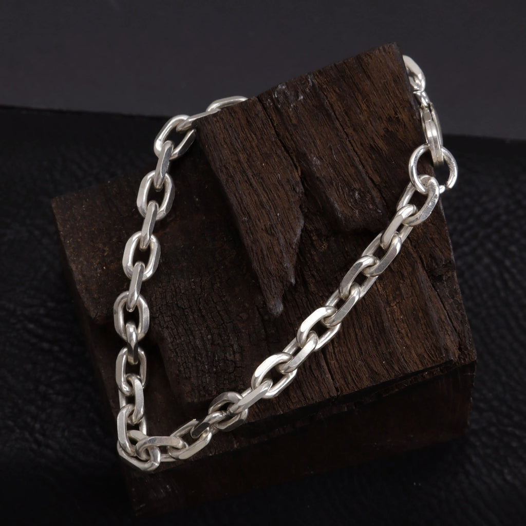 925 Sterling Silver Anchor Chain Anklet for Men & Women