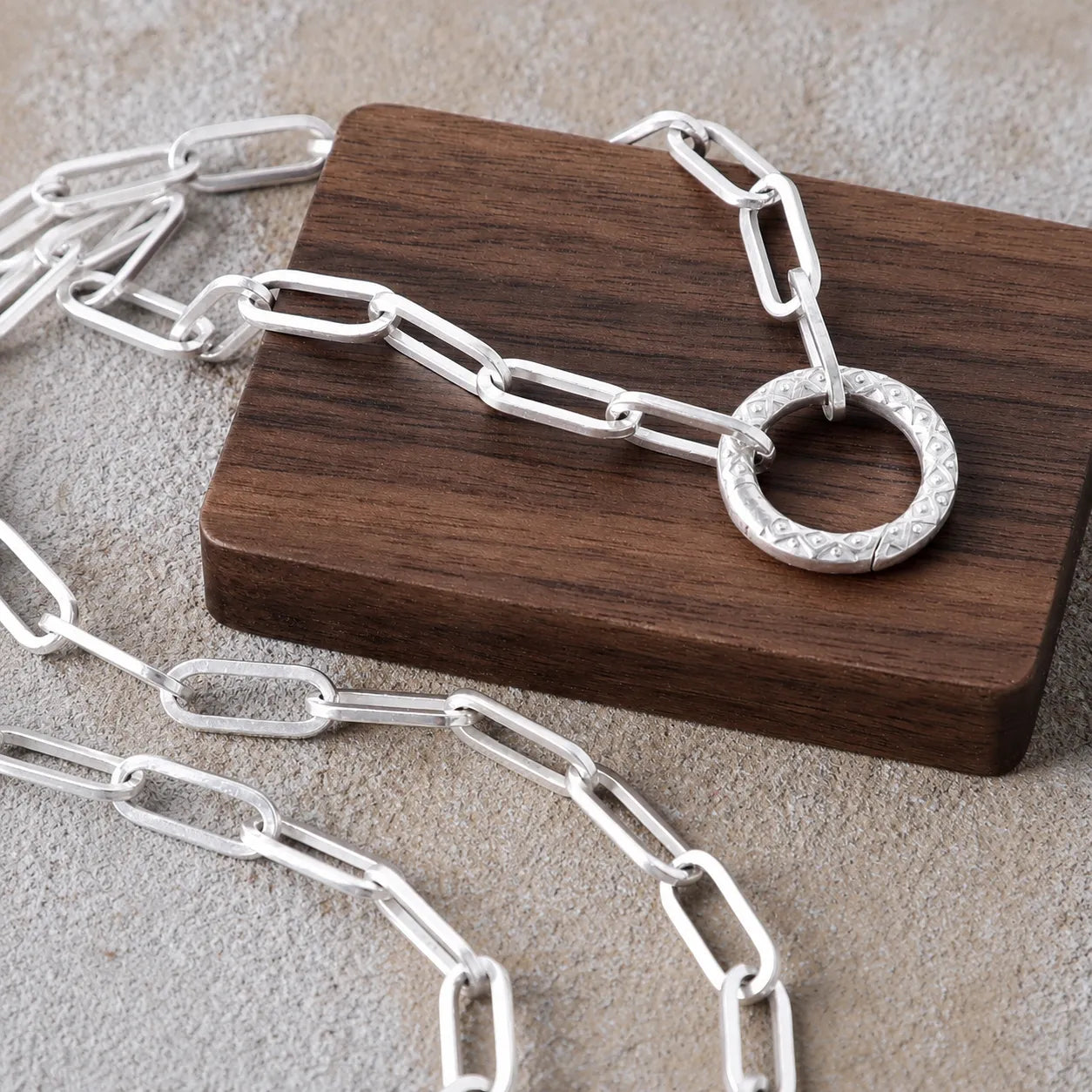 925 Sterling Silver 5mm Thick Paperclip Chain Necklace With Engraved Spring Clasp For Men Gift