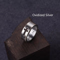 Personalized 925 Sterling Silver Cutout Cross Ring for Men Custom Engraved