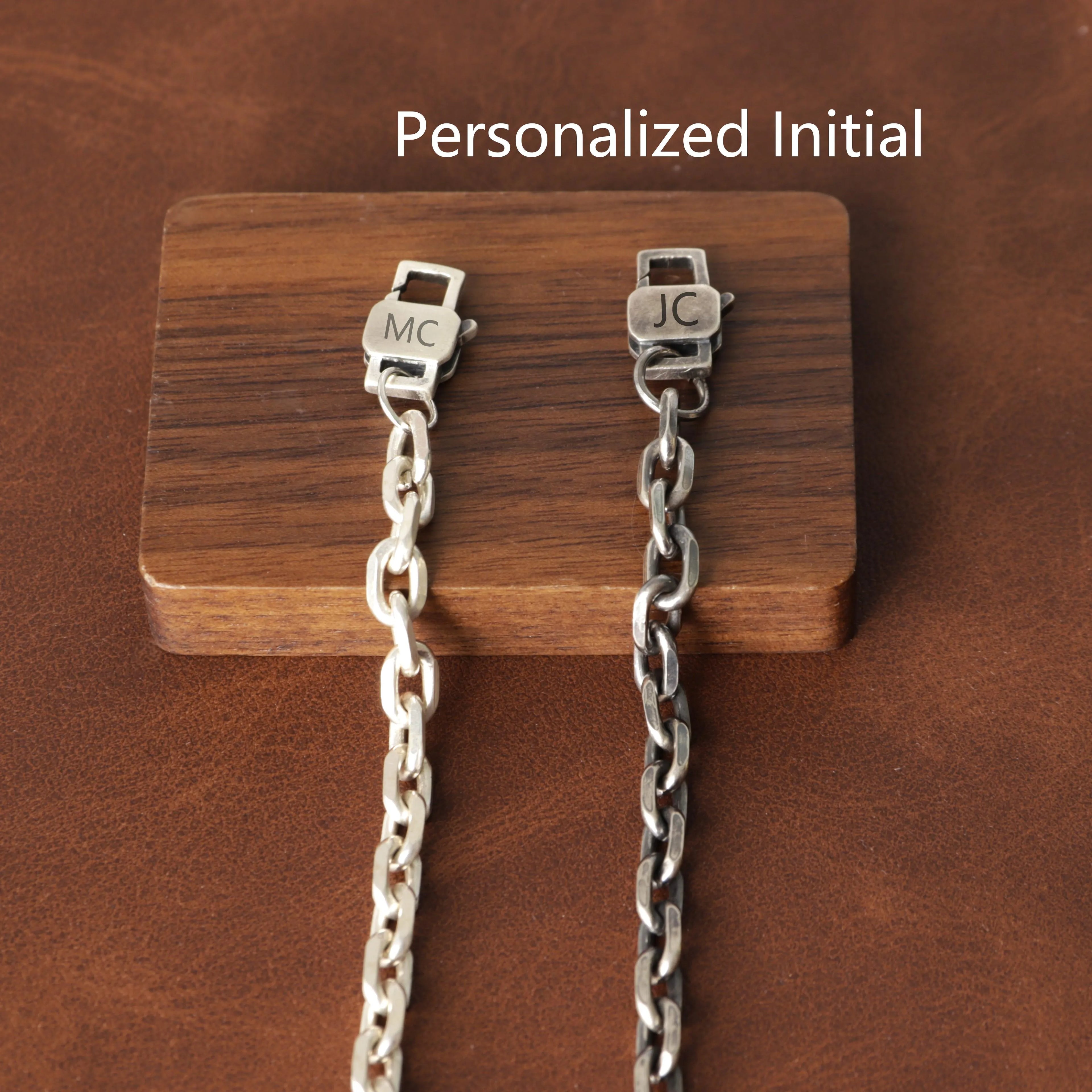 Personalized 925 Sterling Silver Anchor Cable Chain Anklet for Men Women