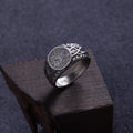 Men’s Personalized 925 Sterling Silver Tree of Life Ring, Celtic Family Tree Signet Band