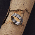 Custom Engraved Men's 925 Sterling Silver Lava Textured Ring