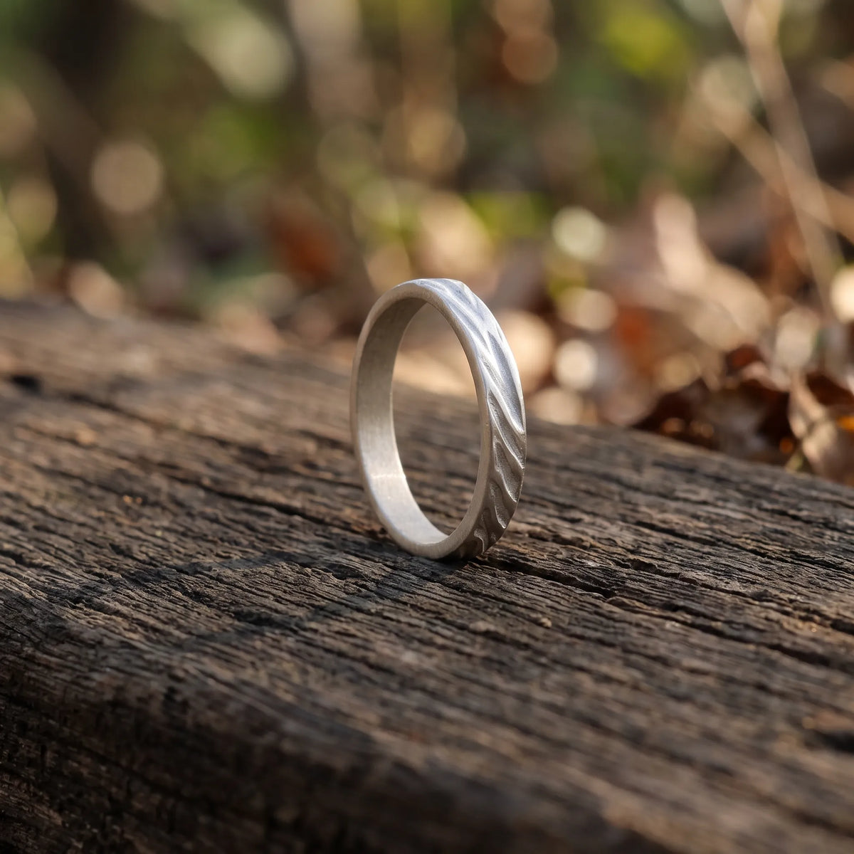 Custom Engraved Damascus 925 Solid Silver Ring, Unique Personalized Band Gift
