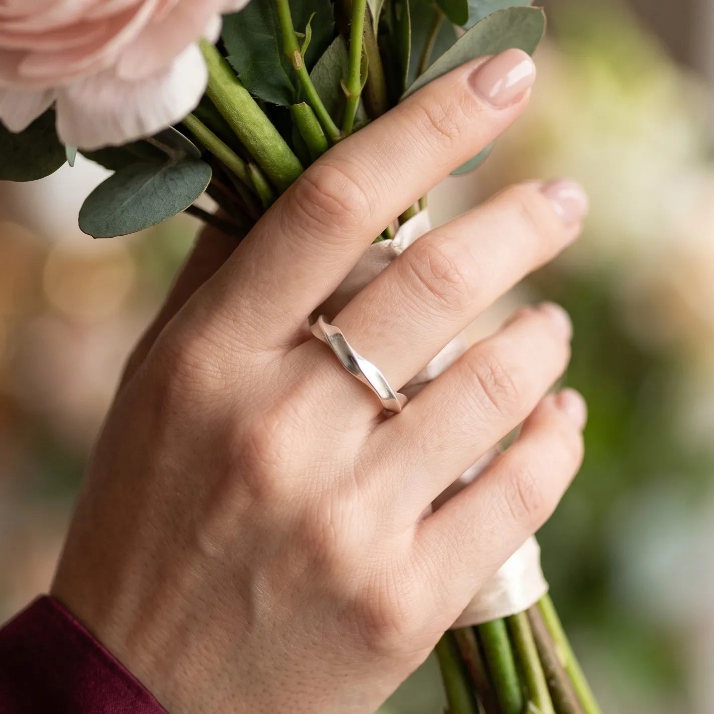 Custom Engraved Mobius Ring 925 Sterling Silver Personalized Anniversary Gift-Wedding Rings