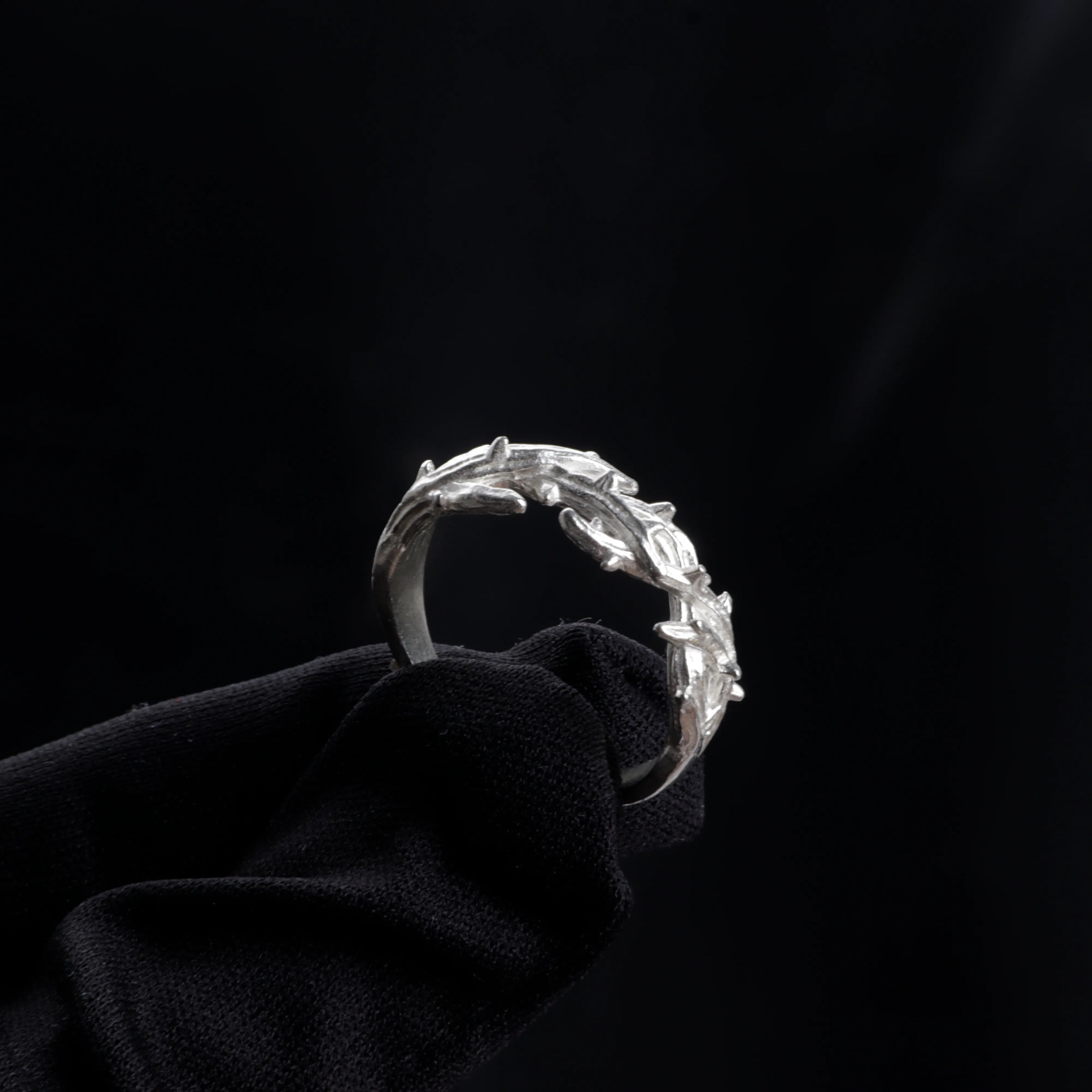 Custom Crown of Thorns 925 Sterling Silver Ring - Personalized Men's Gift