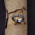 Personalised Men’s Oxidised 925 Sterling Silver Motorcycle Chain Ring Band