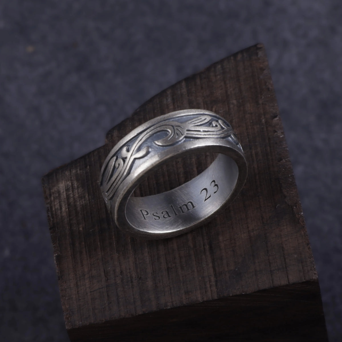 Personalized 925 Sterling Silver Vine Ring, Engraved Promise Band for Men Women