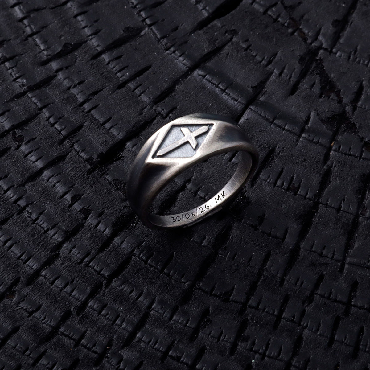 Vintage Templar Cross Signet Ring, Custom Engraved 925 Sterling Silver Band, Personalized Faith Religious Ring for Men