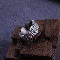 Personalized Mens Vintage Cross Ring - Custom Engraved Band