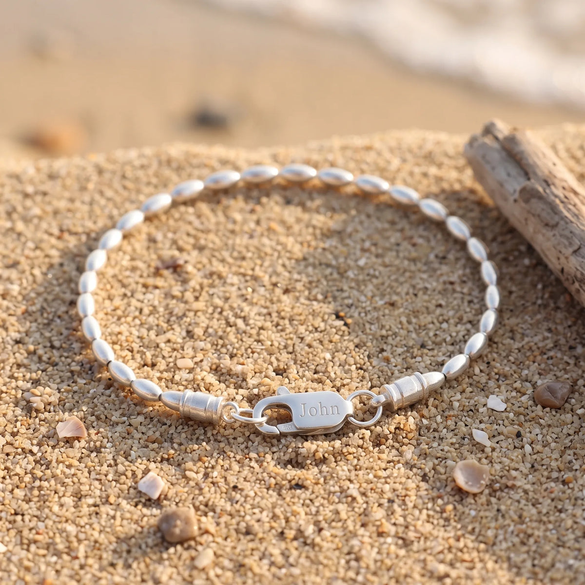 Personalized 925 Sterling Silver Anklet Custom Engraved Clasp Gift-Beach Wedding & Bridesmaid Gifts