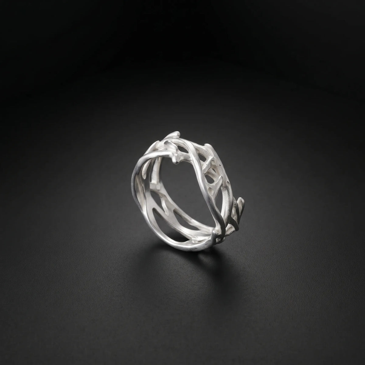 925 Sterling Silver Thorn Ring, Gothic Crown of Thorns Band Jewelry