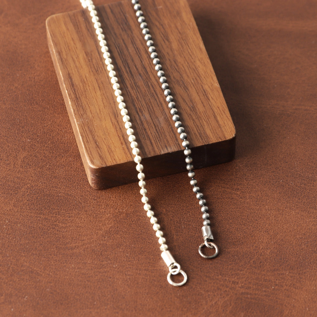 Unisex Custom Engraved 2mm 925 Sterling Silver Bead Ball Chain -Heart Clasp Anklet