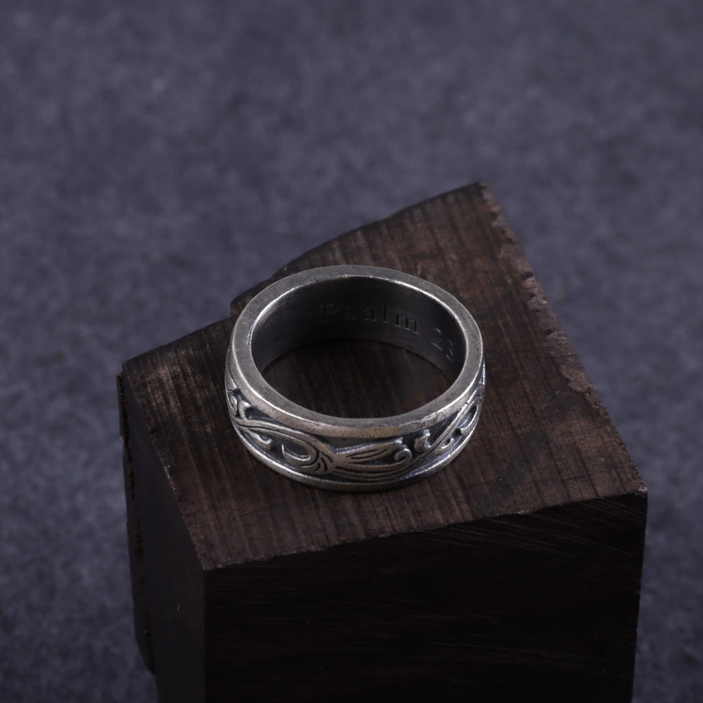 Personalized 925 Sterling Silver Vine Ring, Engraved Promise Band for Men Women