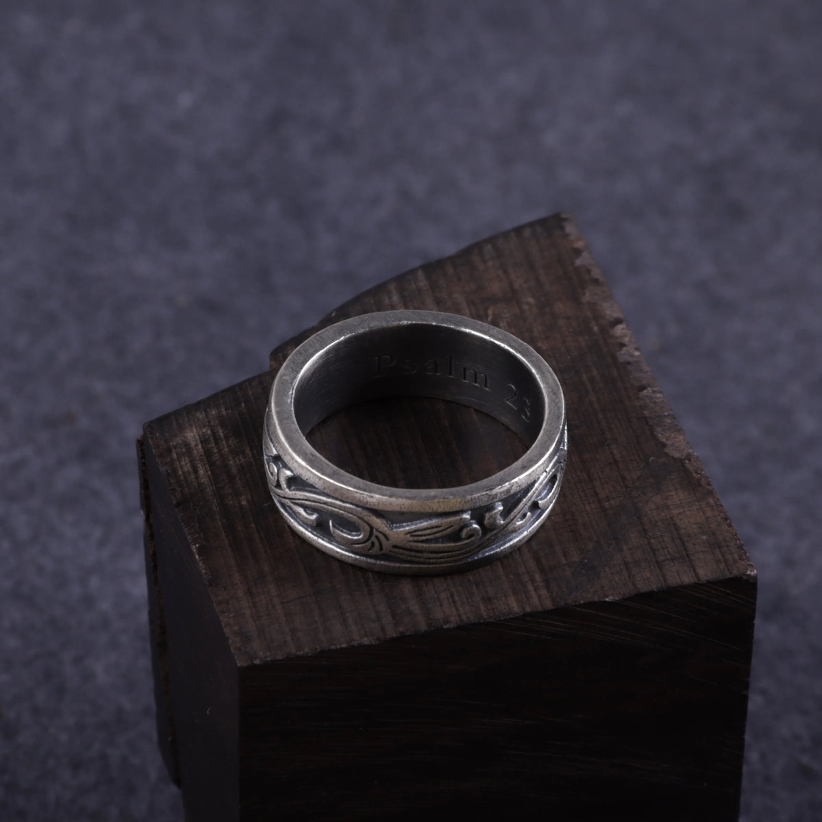 Personalized 925 Sterling Silver Vine Ring, Engraved Promise Band for Men Women