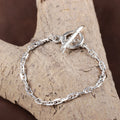 925 Sterling Silver Feather Clasp Anchor Chain Durable Bracelet Gift for Women
