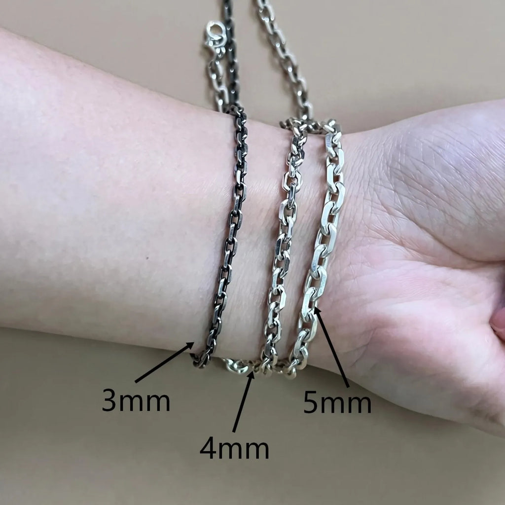 Personalized 925 Sterling Silver Anchor Cable Chain Anklet for Men Women