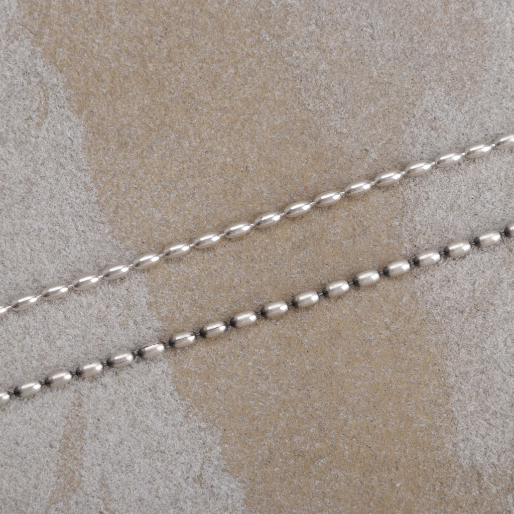 Sterling Silver Beach Vacation Rice Bead Anklet for Women