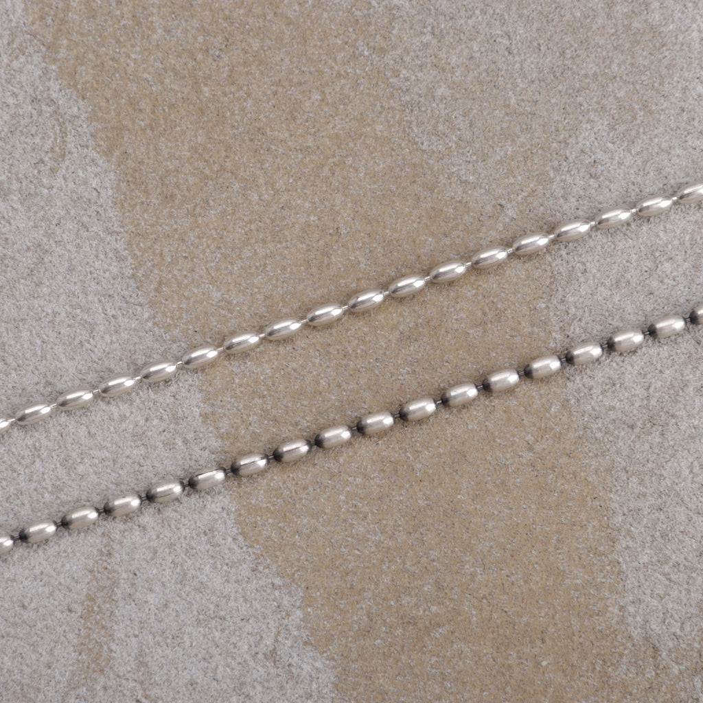 925 Sterling Silver Beach Vacation Rice Bead Anklet for Women
