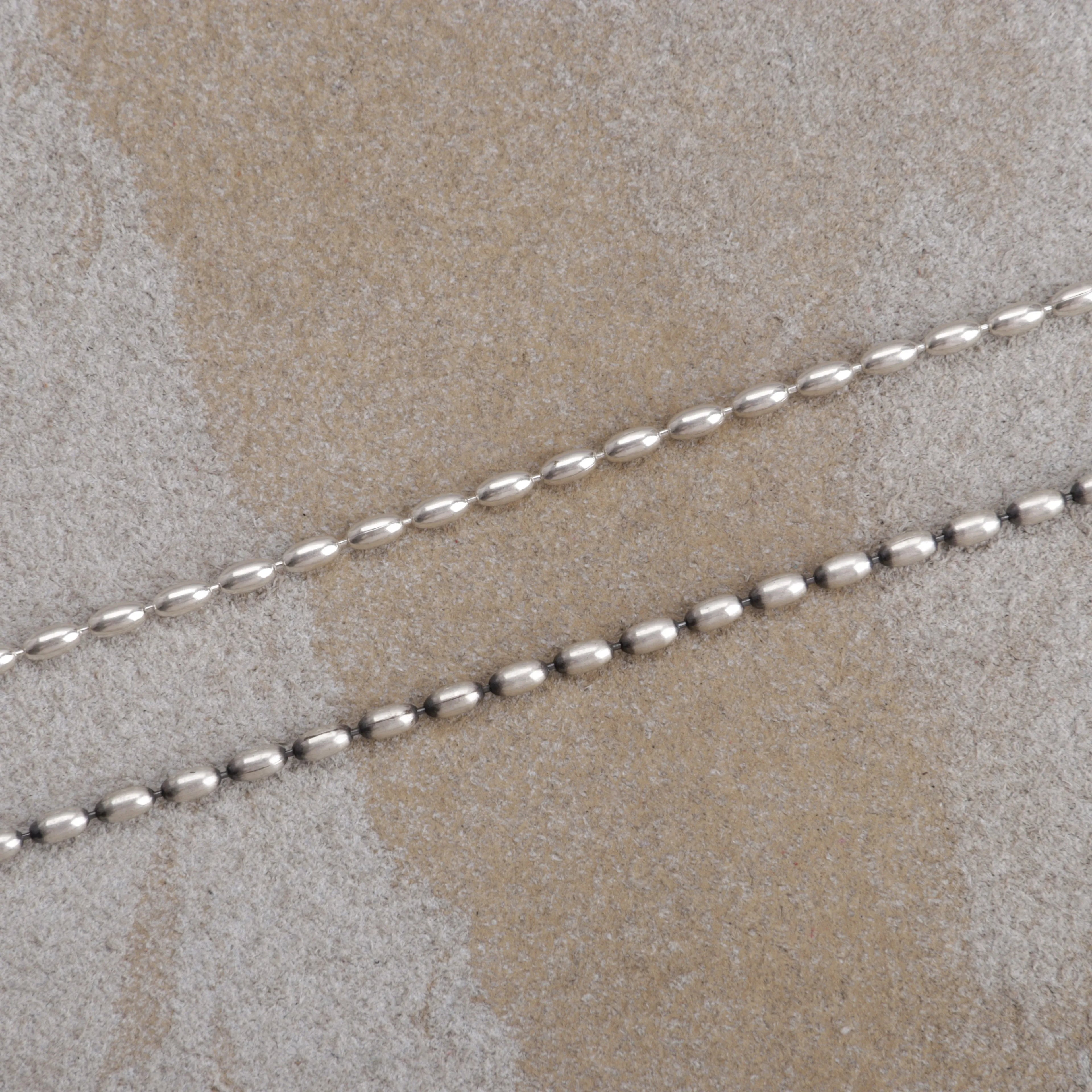 925 Sterling Silver Beach Vacation Rice Bead Anklet for Women