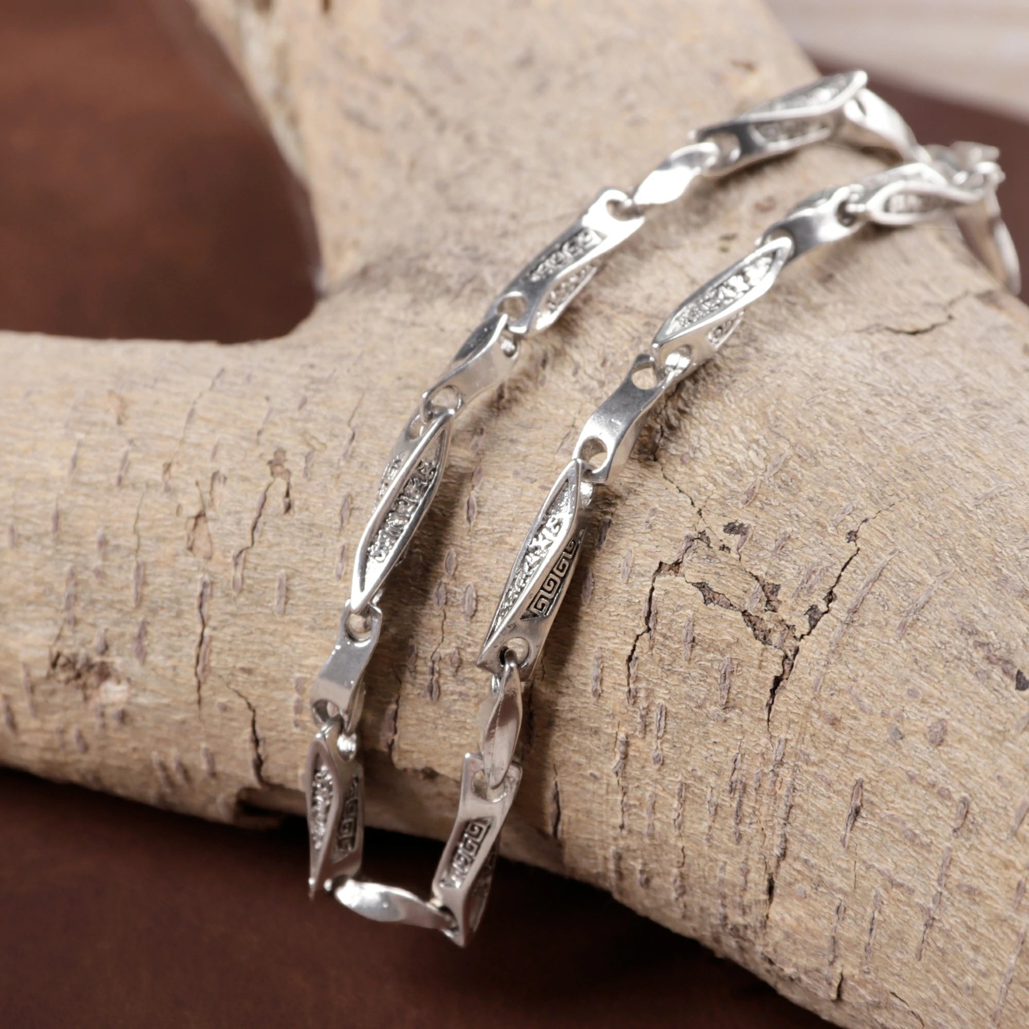 925 Sterling Silver Lightning Bolt Toggle Clasp Durable Link Bracelet Gift