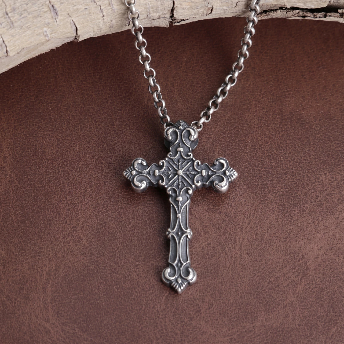 Custom 925 Sterling Silver Baroque Cross Pendant Enfolding Your Soul In Heavenly Grace