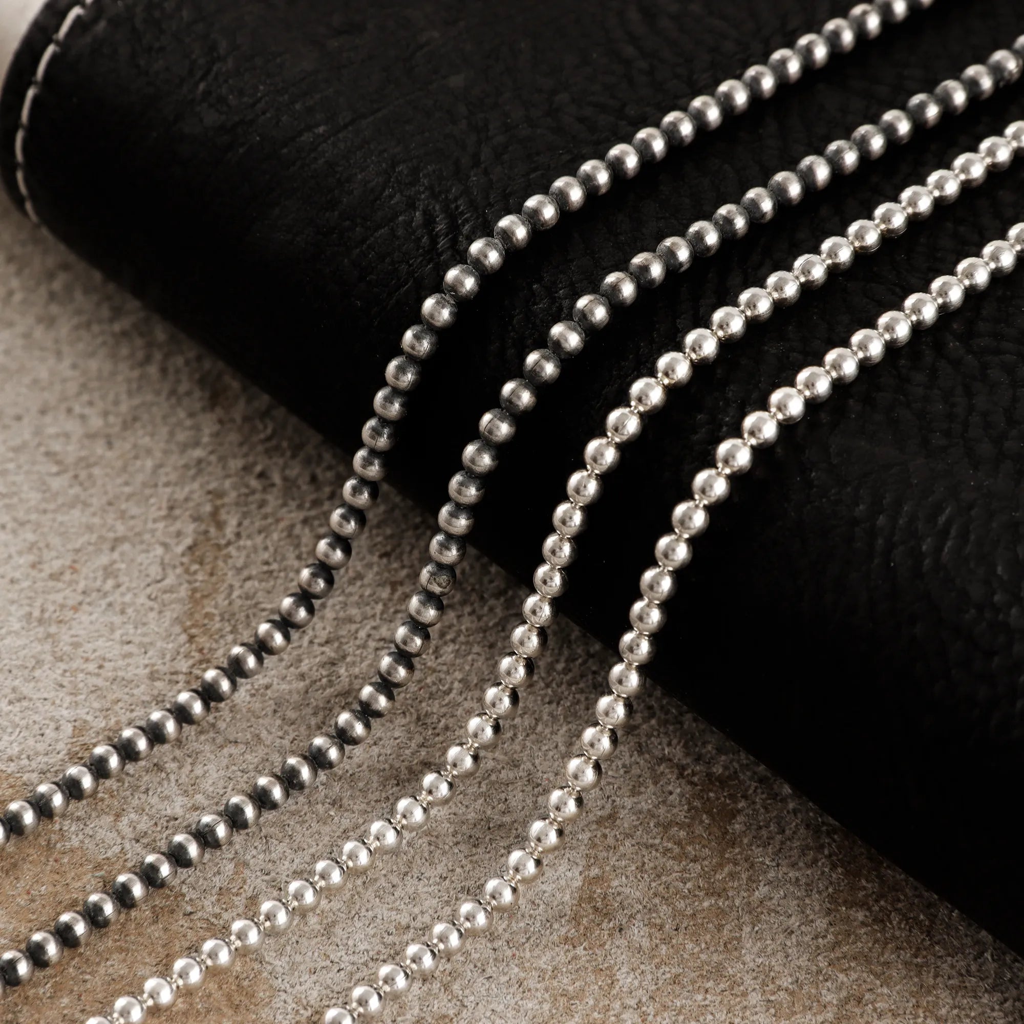 Unisex Solid 925 Sterling Silver 2.5mm Bead Ball Chain-Minimalist Necklace
