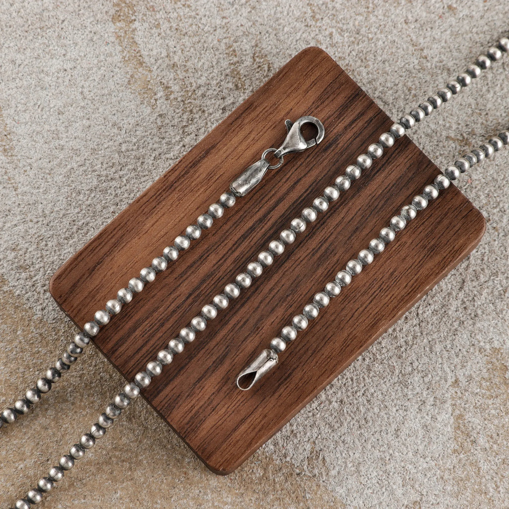 Unisex Solid 925 Sterling Silver 2.5mm Bead Ball Chain-Minimalist Necklace