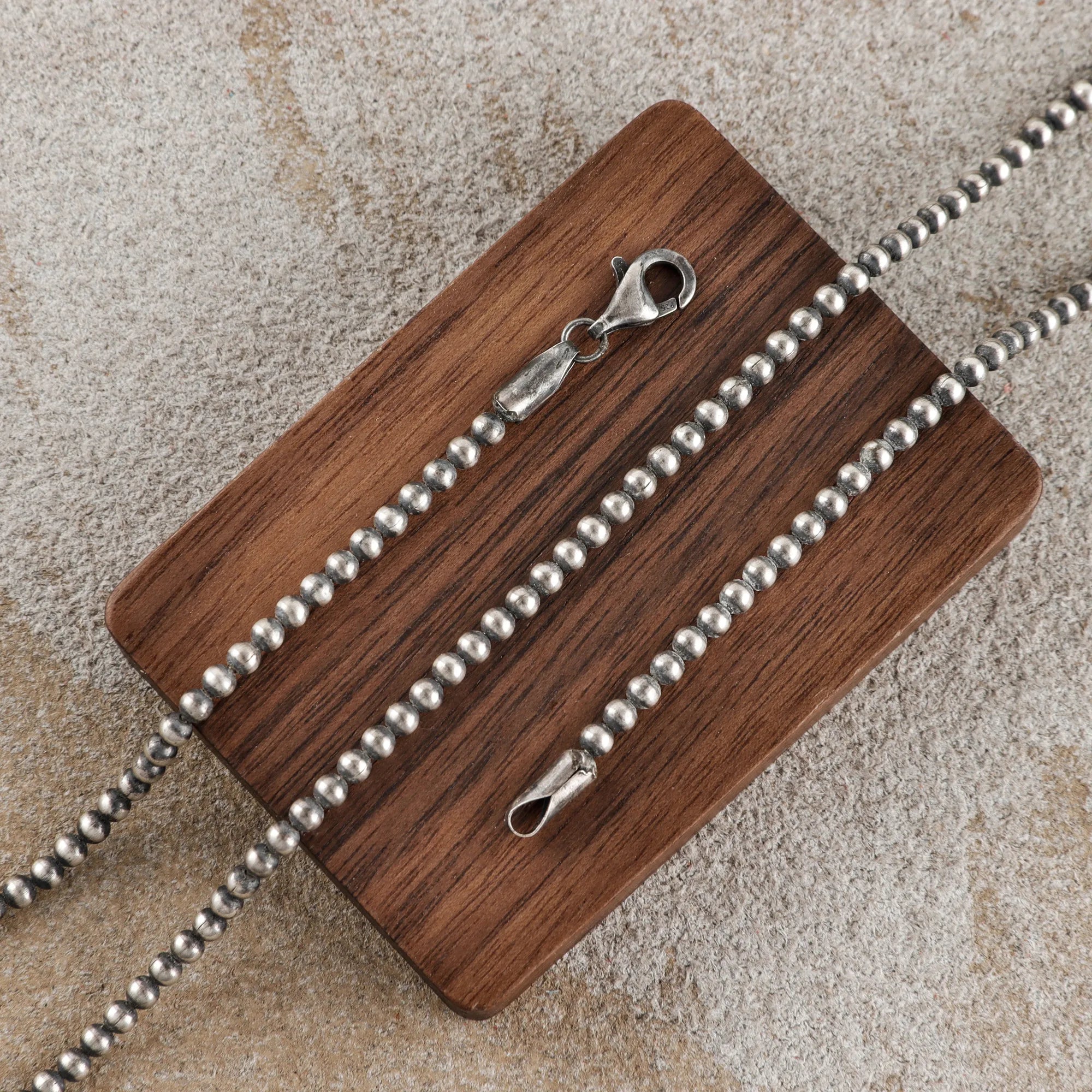 Unisex Solid 925 Sterling Silver 2.5mm Bead Ball Chain-Minimalist Necklace