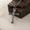 925 Sterling Silver Sculpted Skeletal Cross Durable Religious Pendant Necklace