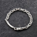Dragon Skeleton Chain Bracelet, 925 Sterling Silver Beast Bone Link Cable Wristband