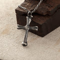 925 Sterling Silver Sculpted Skeletal Cross Durable Religious Pendant Necklace