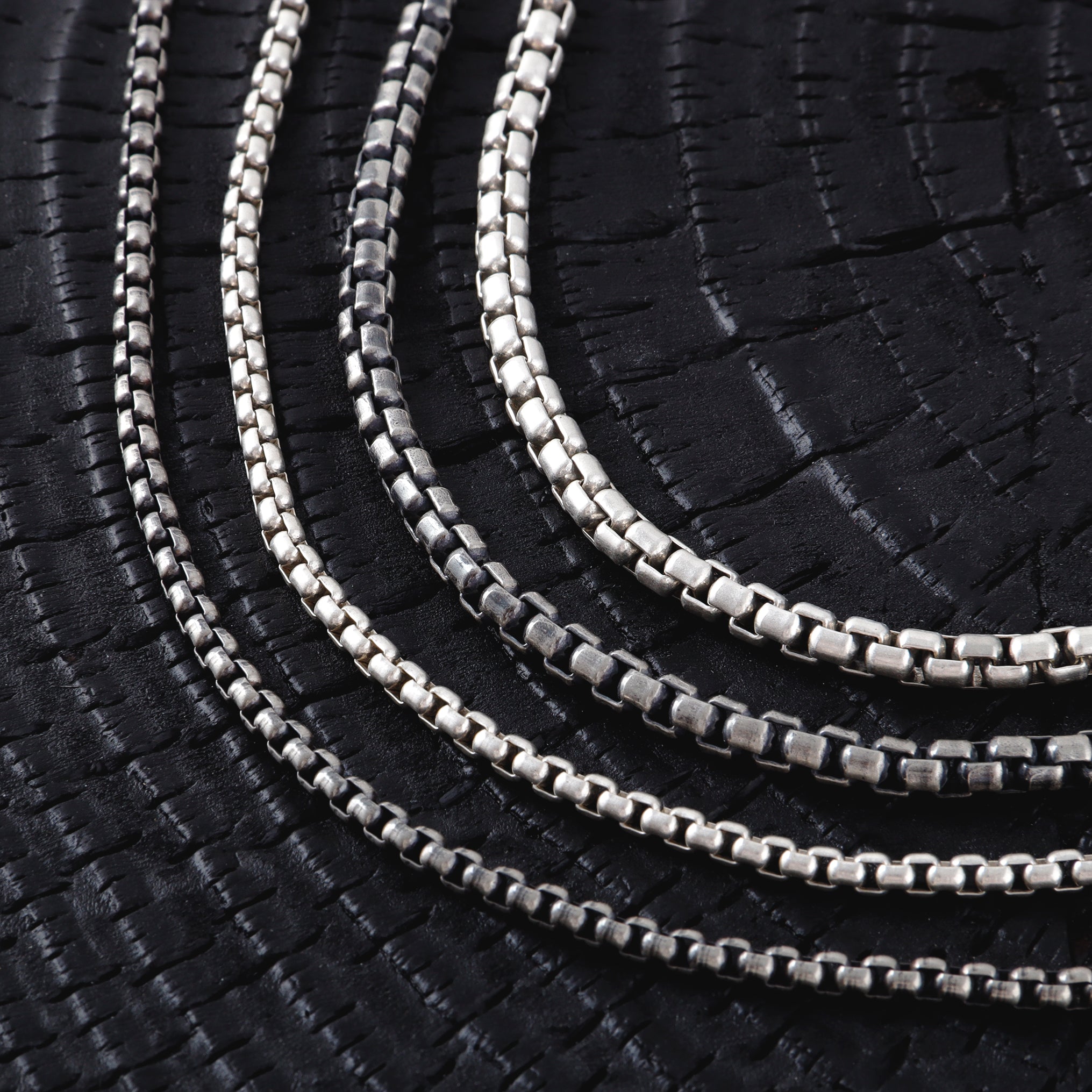 925 Sterling Silver Round Box Chain Necklace for Men & Women