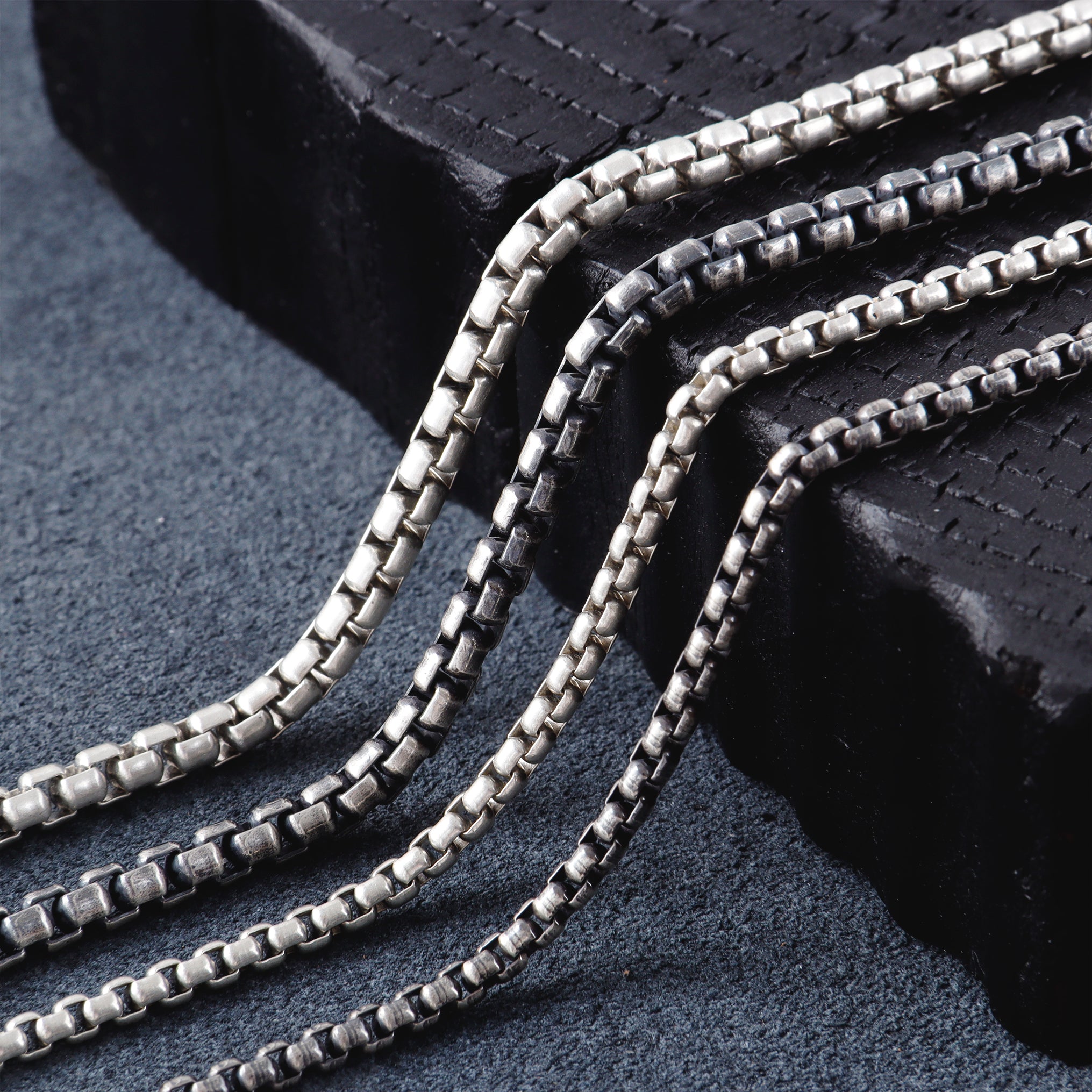 925 Sterling Silver Round Box Chain Necklace for Men & Women