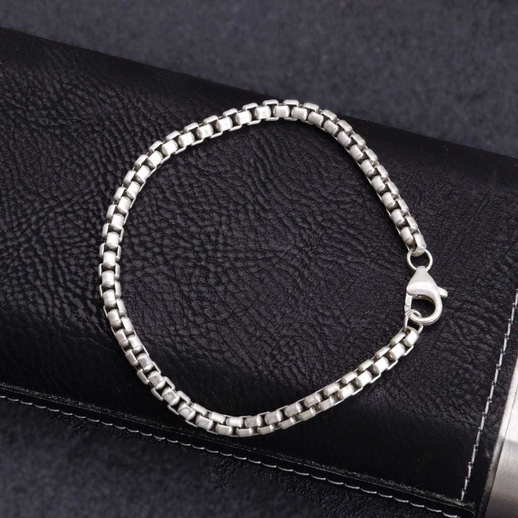 Silver Box Chain Anklet - Perfect Vacation Gift for Him & Her