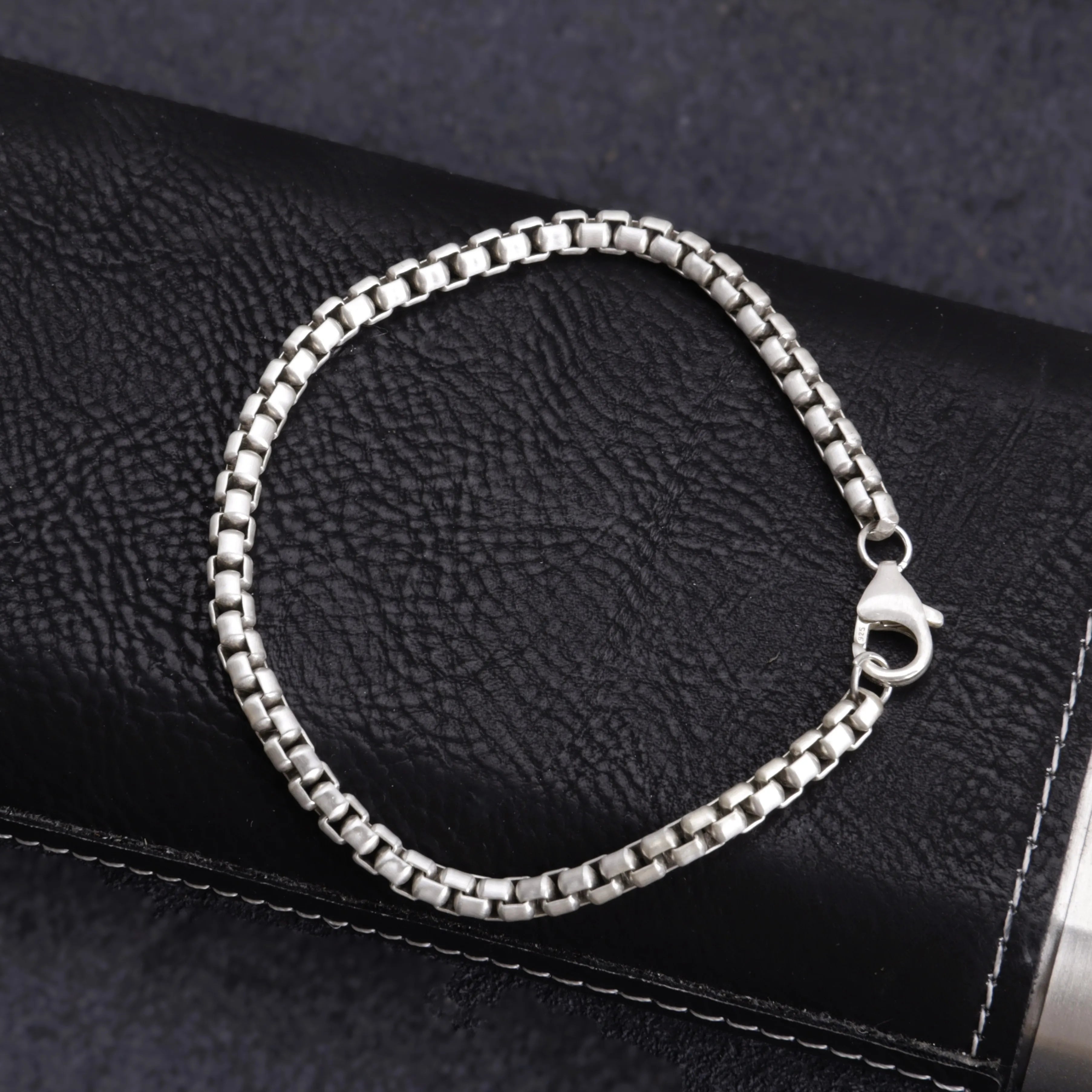 925 Sterling Silver Box Chain Anklet - Perfect Vacation Gift for Him & Her