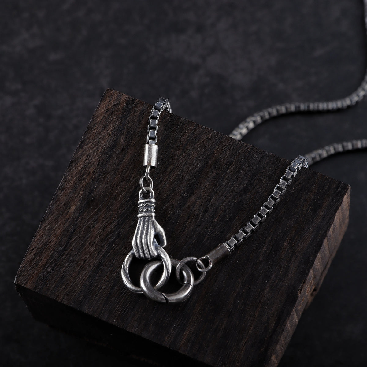 2mm 925 Sterling Silver Box Chain with Unique Hand Clasp Necklace