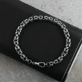 925 Sterling Silver Byzantine Chain Bracelet, Vintage Link Jewelry for Men and Women