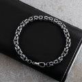 925 Sterling Silver Byzantine Chain Bracelet, Vintage Link Jewelry for Men and Women
