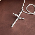 925 Sterling Silver Rugged Branch Cross Pendant Rooted In Divine Grace And Salvation