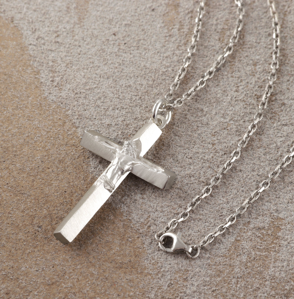 925 Sterling Silver Holy Crucifix, Sacred Jesus Cross Pendant for Faith & Salvation