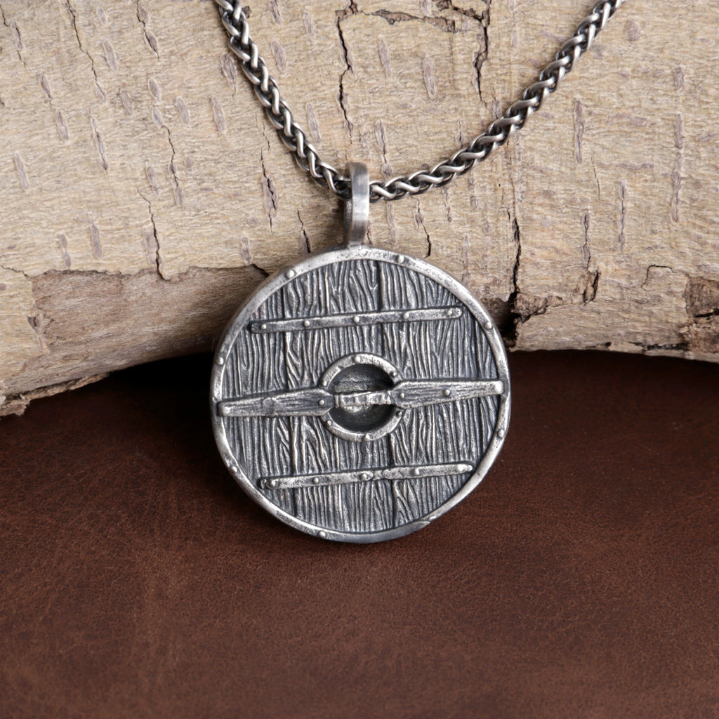 925 Sterling Silver Viking Shield Pendant Offering Rugged Strength And Timeless Style