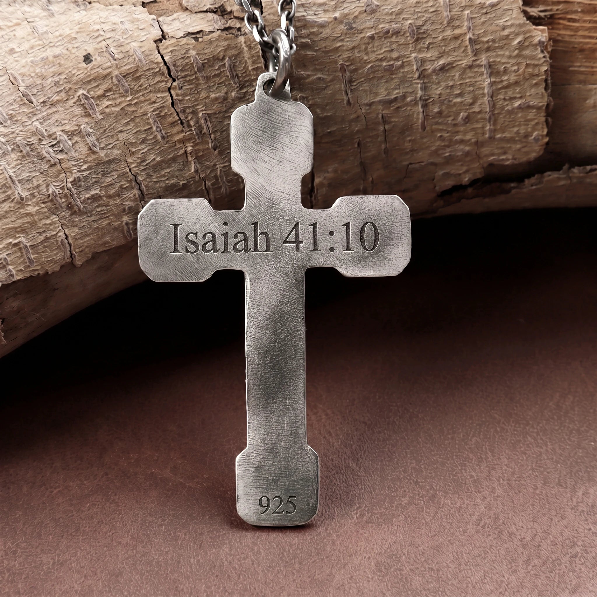 Engravable 925 Sterling Silver Crucifix Pendant Durable Jesus Cross Necklace Gift